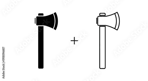 Combining two axe designs for unique and creative graphic elements Vector