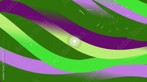 Vibrant Green Purple Wavy Lines Motion Graphics.