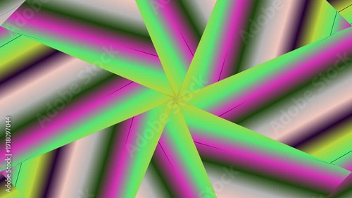 Vibrant Kaleidoscope Pattern with Pink Green Colors.
