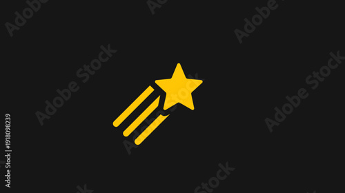 Bright yellow shooting star graphic illustration with motion streaks on a dark background, symbolizing excellence and achievement.
