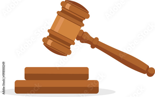  Law and Justice Gavel Vector Illustration for Courtroom, Legal, and Governance Themes
