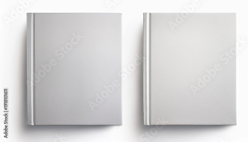 two blank white book covers on a white background