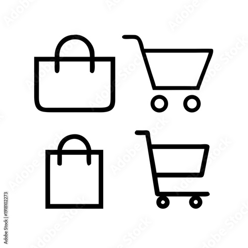 Modern shopping icons for e-commerce and retail business use