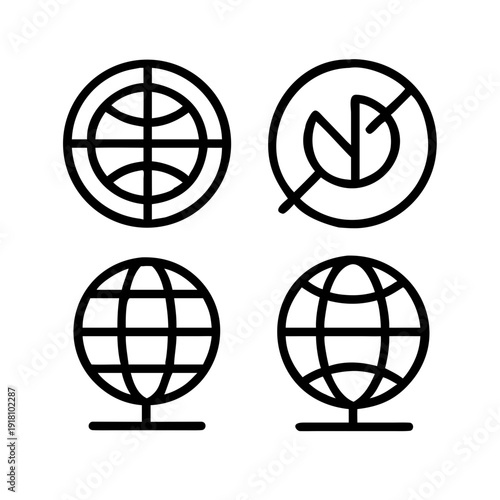 Modern globe icons for global business and ecology concepts