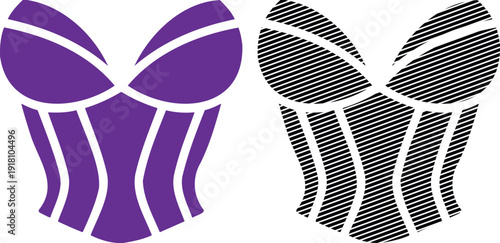 purple and black striped cupcake toppers on white background  bakery decorations