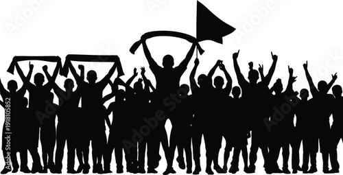 Soccer Fans Celebrating with Flags and Scarves