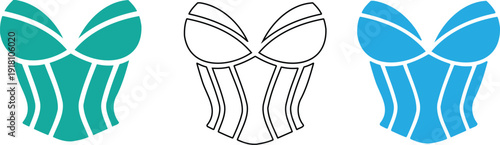 Three colorful butterfly shaped face masks on white background