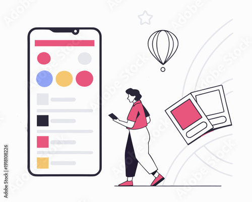 Minimal Website Interface Wireframe Elements, UI UX Layout Components Vector
