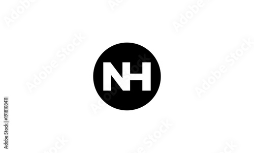 NH initial letters logo or NH monogram	
