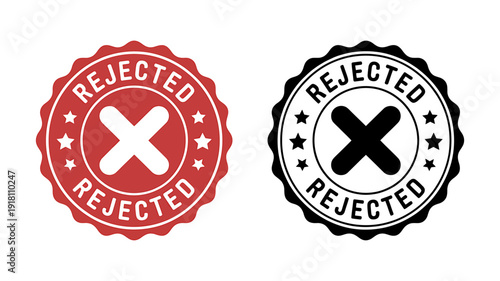 Rejected stamps with crosses and stars on white background