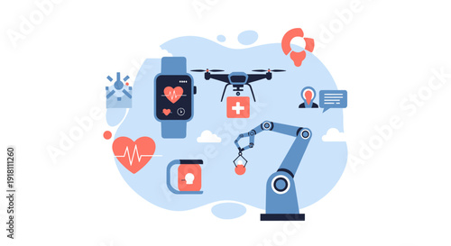 Robotics and Automation Technology Illustration.