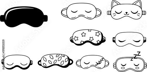 Mask for sleep vector cartoon set icon. Vector illustration blindfold on white background. Cartoon set icon mask for sleep.
