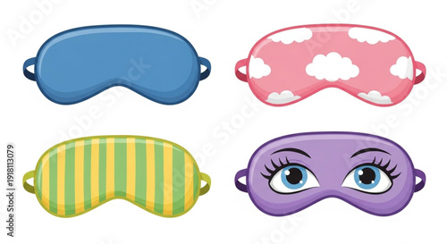 Mask for sleep vector cartoon set icon. Vector illustration blindfold on white background. Cartoon set icon mask for sleep.
