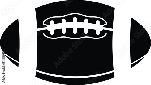 Black and White American Football Graphic Element