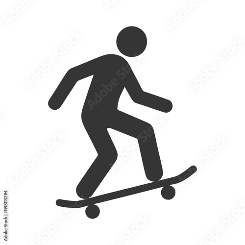 スケートボードに乗る人物のシルエットアイコン