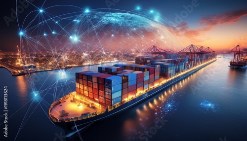 global trade network connecting the world through shipping containers cargo globalization international trade shipping