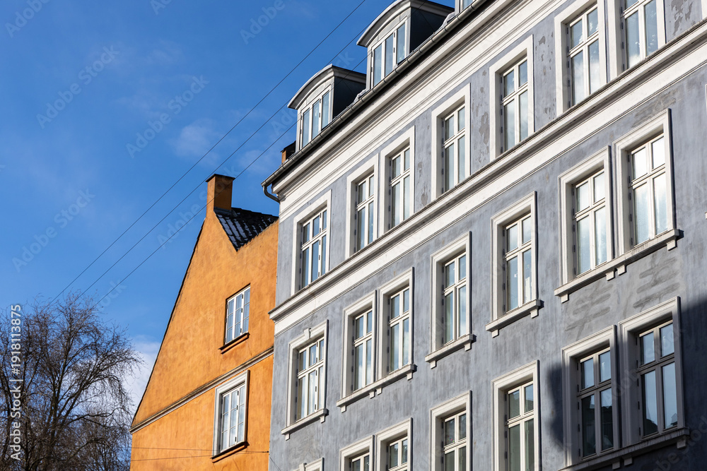 Obraz premium Danish urban housing with classic architecture