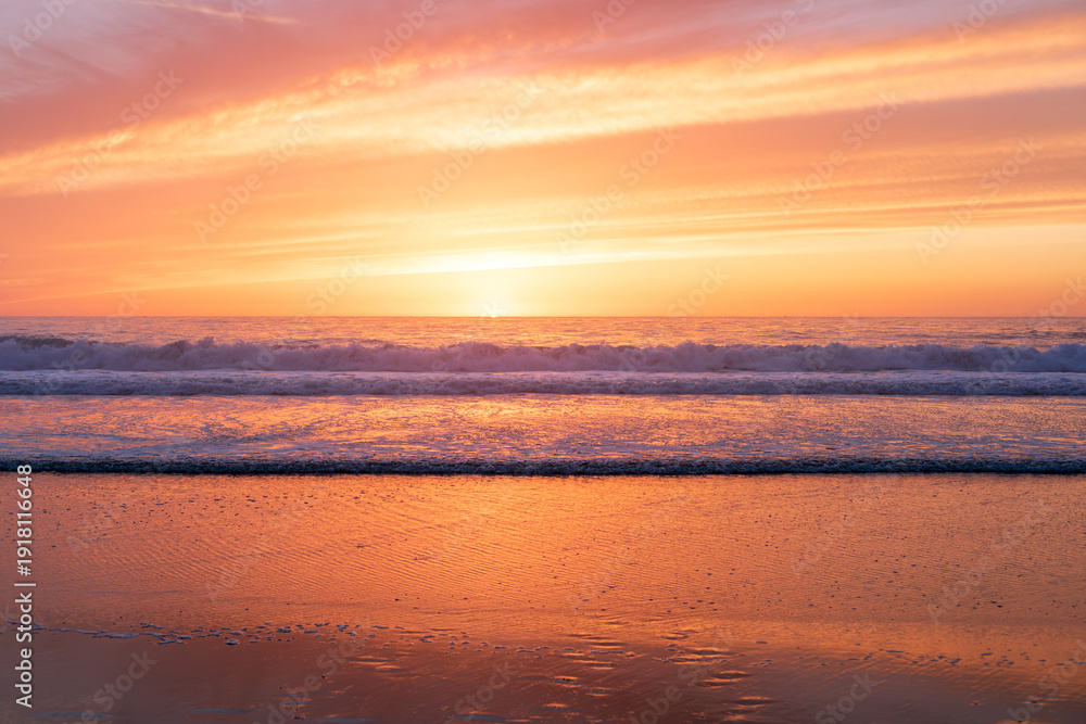 Fototapeta premium Sunset over the beach at Carmel by the Sea, California
