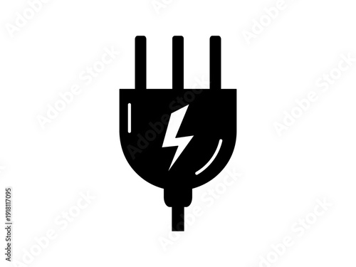 Black plugs icon in a simple flat silhouette style