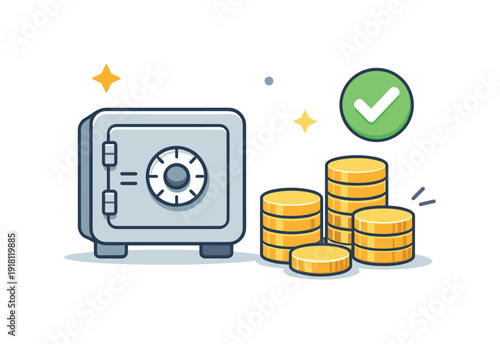 Personal savings mindset and long-term financial security in everyday life highlighting preparedness and trust, a simple safe box combined with