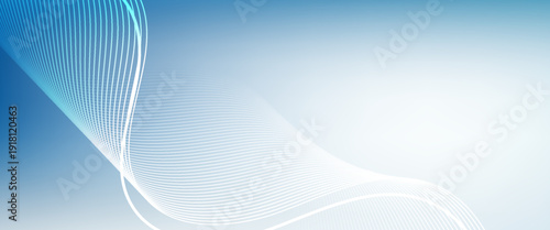 Abstract blue gradient background with shining lines waves. Minimalist background. blue background. wavy lines.