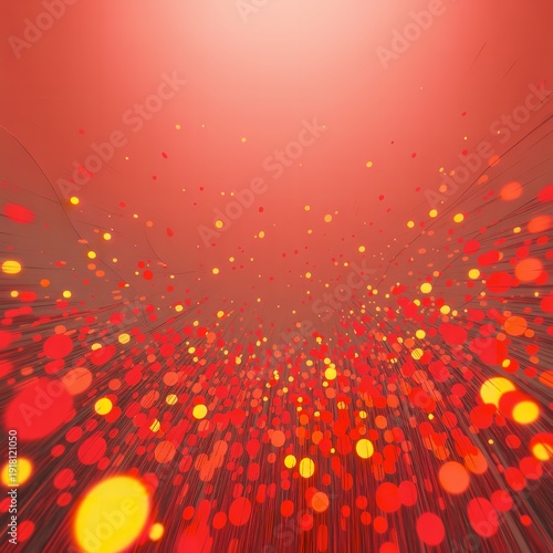 Wallpaper Mural Abstract Red Orange Bokeh Light Particles with Depth Perspective and Glowing Festive Background Design Torontodigital.ca