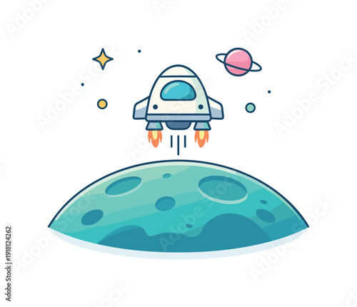 Choosing depth over speed in learning and mastery framed as deep space descent, a spacecraft slowly approaching a dense planet surface symbolizing