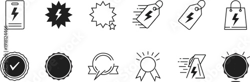 Bank Statement and Financial Report Icon Set – Vector Bill, Invoice, and Analytics Outlines