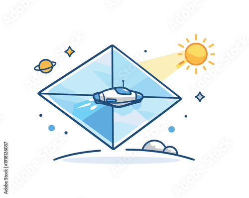 Maximum efficiency and sustainable progress in long journeys framed as smart space propulsion, a spacecraft using a wide solar sail catching light