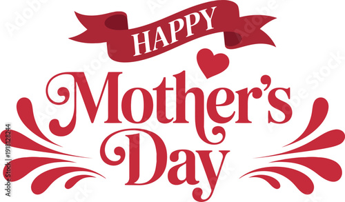 Happy Mother’s Day Greeting Card with Elegant Pink Floral Bouquet and Gold Calligraphy on White