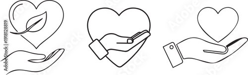 A white stylized heart, partially embraced by a hand, against a black background.