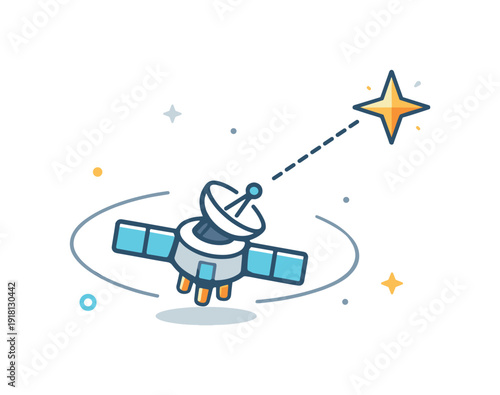 Maintaining clarity and orientation during long periods of ambiguity visualized through deep space calibration, a spacecraft aligning itself with a
