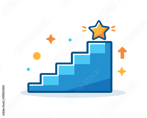 Consistent personal growth and goal progress in a modern lifestyle focused on steady improvement over time, a staircase with evenly spaced steps