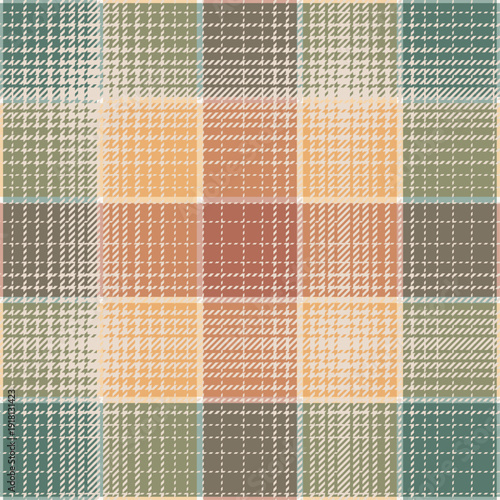 Beautiful autumn plaid checkered tartan in orange and brown seamless pattern. For autumn print, textile and fabric, tartan , check