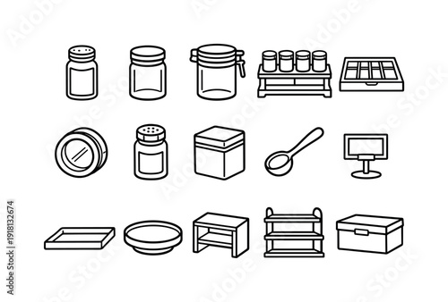 Home spice storage containers: spice jar, glass jar, airtight canister, spice rack, drawer organizer, magnetic jar, shaker bottle, storage tin, scoop