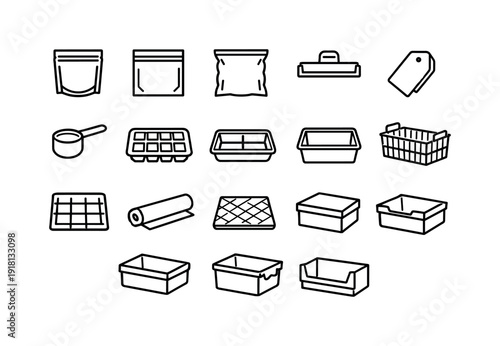 Home freezer smoothie ingredient packs: ingredient pouch, freezer bag, vacuum bag, clip seal, label tag, measuring scoop, ice cube tray, freezer tray