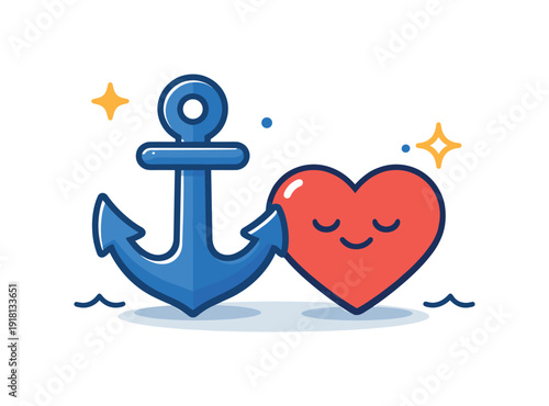 Personal resilience and stress management in a demanding work environment focused on maintaining balance under pressure, a sturdy anchor paired with a