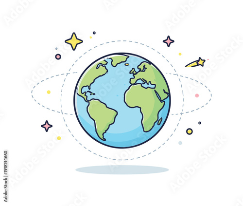 Maintaining identity and coherence while everything around shifts framed as cosmic constancy, a planet remaining unchanged as surrounding stars subtly