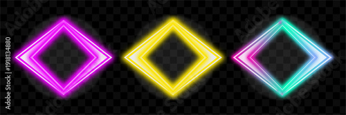 Bright Neon Diamond Shapes