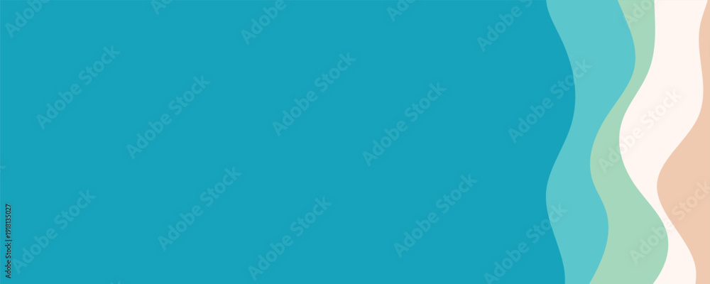 Naklejka premium Abstract Beach Scene with Wavy Color Layers