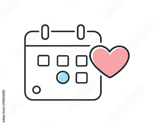 Mindful health routine and preventive self care in everyday lifestyle focused on consistency and wellbeing, a calendar paired with a heart icon and