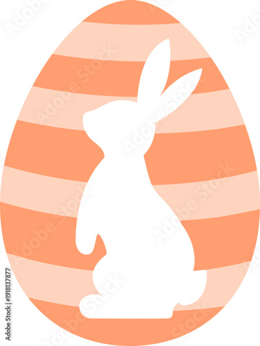 Pastel Easter Eggs with Rabbit Silhouette Vector Illustration.
Transparent background. svg.