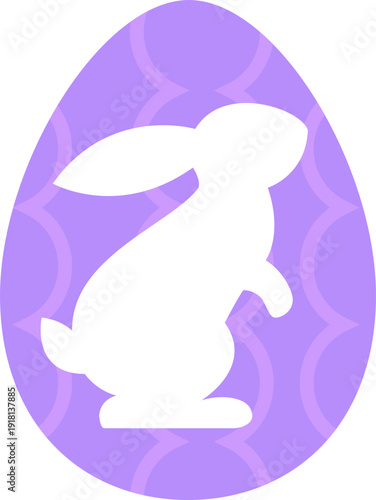 Pastel Easter Eggs with Rabbit Silhouette Vector Illustration.
Transparent background. svg.