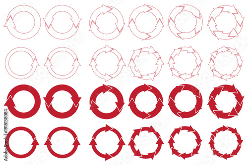 circle arrow icon set. circular arrow icon, refresh, reload arrow icon symbol sign, vector illustration
