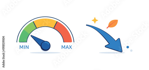 Internal pacing and knowing when to slow down despite external pressure, a gentle speed dial set below maximum next to a calm arrow expressing