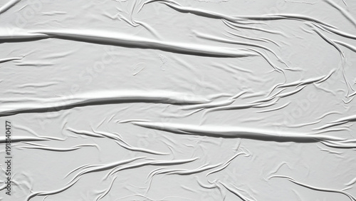 Closeup of White Wrinkled Plastic Surface with Shadow Patterns