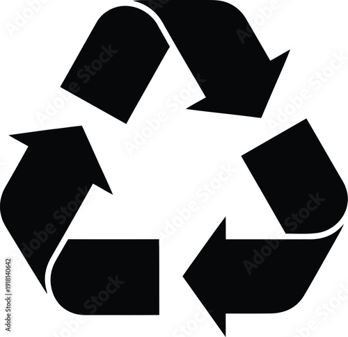 Adobe Ill: Bold black recycling symbol vector icon representing sustainability and environmental conservation.

কিওয়ার্ড:ustrator Artwork