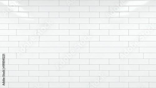 White brick wall with light reflections texture