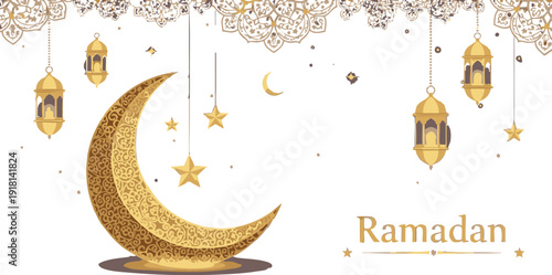 Adobe Illustrator Artwork. arabic lantern of ramadan celebration background illustration. Generative AI
