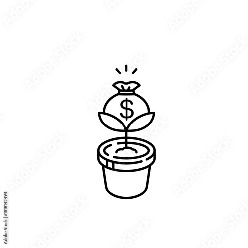 シンプルで可愛いお金投資素材